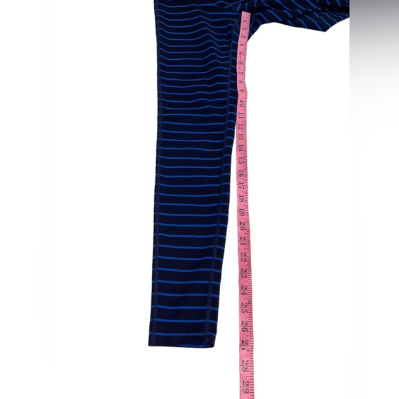 Athleta Leggings Blue Striped Size Small Navy Blue Pull On Athletic Leggings - Picture 9 of 10